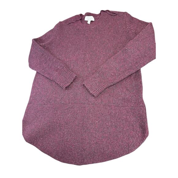 & Other Stories Plum Burgundy Wool Alpaca Blend Crewneck Sweater Medium - Picture 3 of 11
